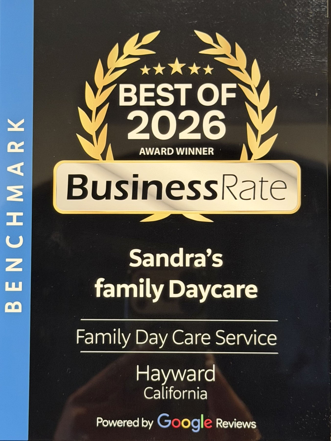 BusinessRate Best of 2026 award for Sandra’s Family Daycare